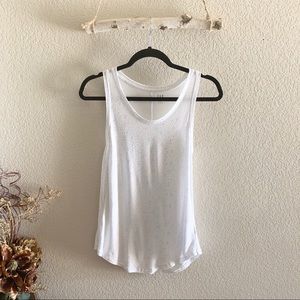 Gap Luxe White Tank With Silver Polka Dots